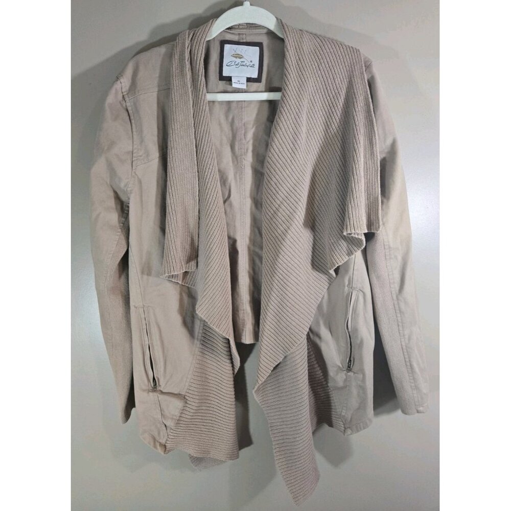 Bob Timberlake Tan Open Front Cardigan Jacket Sz XL